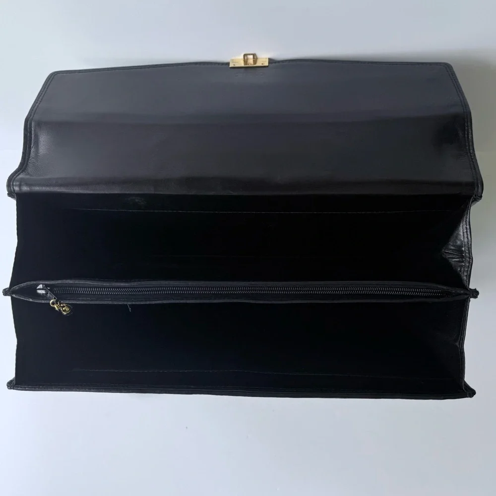 Vintage Florence Leather School / Scuola Del Cuoio Black Woven Leather Briefcase - Picture 10 of 16